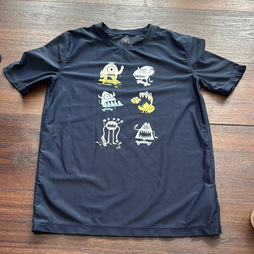 GAP Pre Owned Kids Swim Shirt - Navy with Colorful Monsters